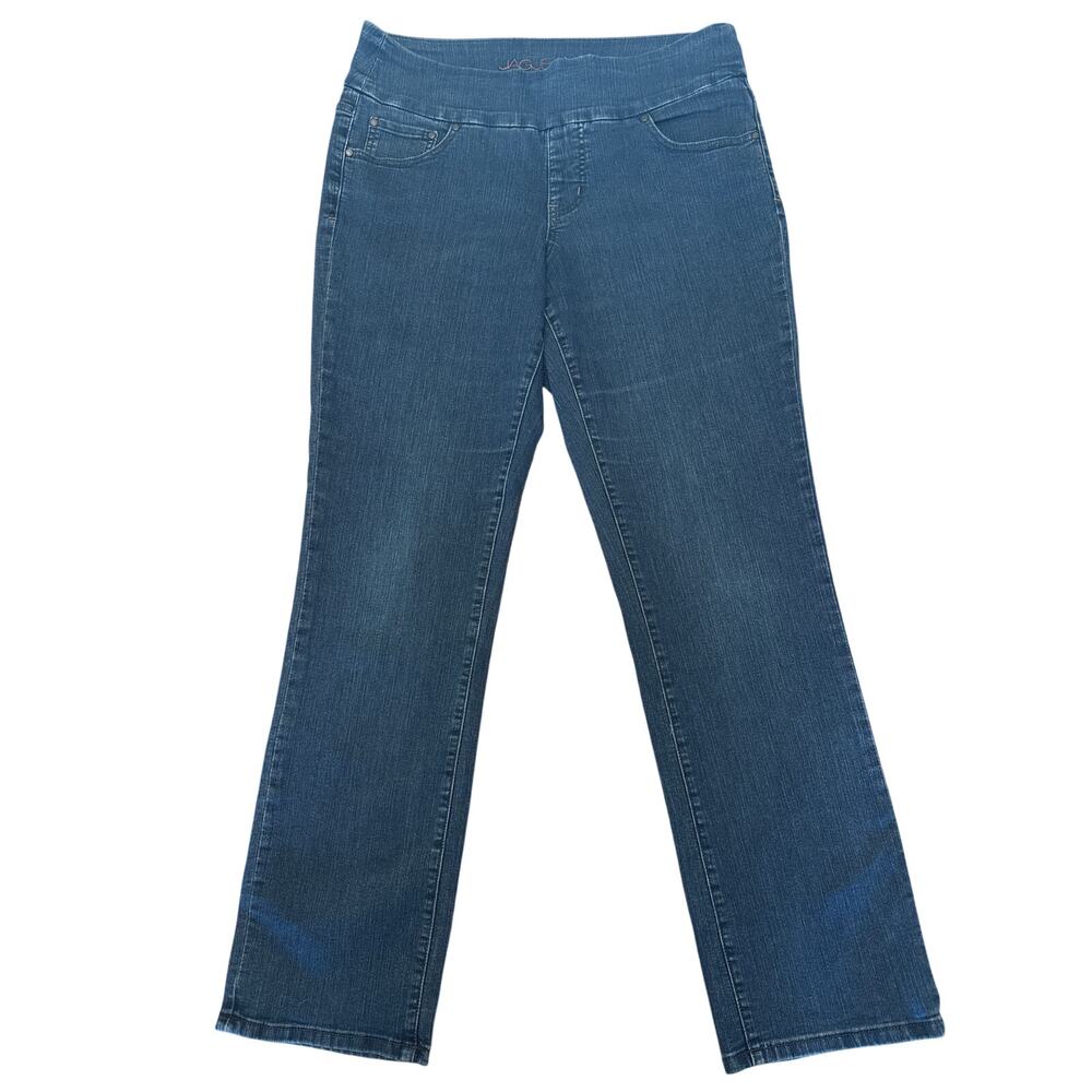 Jag Pull On High Rise Straight Leg Casual Comfortable  Jeans Plus Size 14
